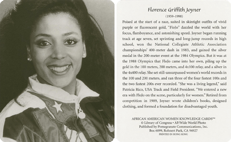 African American Women Knowledge Cards - Florence Griffith Joyner