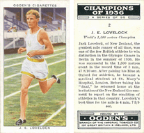 Champions of 1936 (Ogden's) - Jack Lovelock