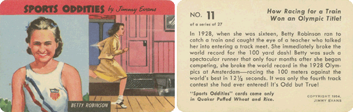 Sports Oddities (Quaker) - Betty Robinson
