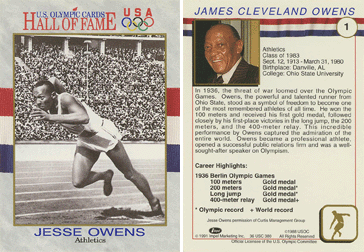 Hall of Fame (Impel), 1991 - Jesse Owens